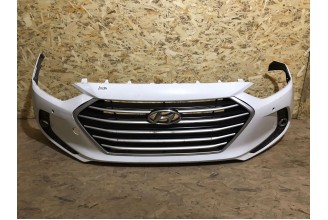 Бампер передний Hyundai Elantra 6 AD (2016-2018) дорест в сборе (решетка радиатора, окантовка ПТФ, эмблема) оригинал б/у