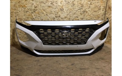 Бампер передний Hyundai Santa Fe 4 TM (2018-2021) дорест в сборе (решетка радитора, решетка бампера, накладка нижняя, эмблема) оригинал б/у