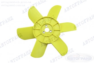 Крильчатка радіатора 2101-2107, 2121 6-ти лопатева жовта (металеві втулки)