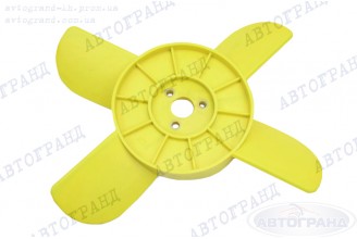 Крильчатка радіатора 2101-2107, 2121 4-х лопатева жовта (пластикові втулки)
