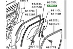 Ущільнювач заднього скла Mitsubishi ASX 1 (2019-на час) 3-й рестайлінг верхній правий оригінал б/у