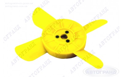 Крыльчатка радиатора 2101-2107, 2121 (4 лопасти) желтая Сызрань