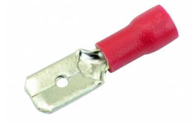 Клема (тато) універ, (6,3) d-1,5 мм2 з червоним ізолятором.