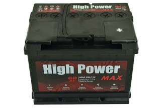 Аккумулятор 62 Ач пуск 600А (0) (EU) (гарантия 3 года) High Power Max