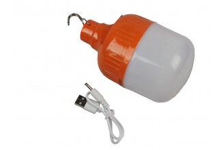 Лампочка портативна 80 ват на акумуляторі помаранчевий корпус