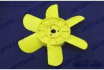 Крильчатка радіатора 2101-2107, 2121 6-ти лопатева жовта (пластикові втулки)