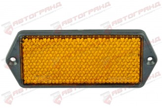 Светоотражатель прямоугольный желтый (124x40)