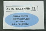 Утеплитель двери УАЗ 469, Хантер (4двери) (черный экокожа, паролон на ДВП) (Обшивка, карты, шумоизоляция) 