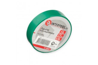 Изолента 15м х 17мм х 0,15мм зеленая intertool