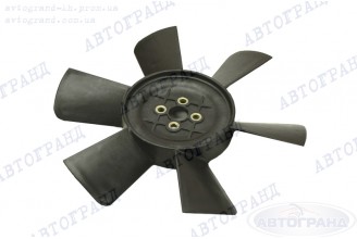 Крильчатка радіатора ГАЗ 3302, 2705, 2217 (6-ти лопатева) (металеві втулки) чорна