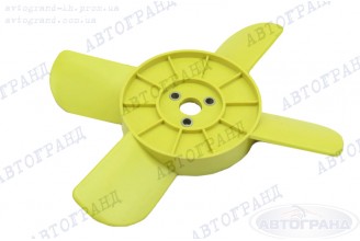 Крильчатка радіатора 2101-2107, 2121 (4 лопасті) жовта (металеві втулки)