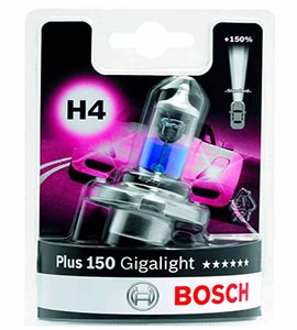 Лампа галогенная H4 P43t 12V 60/55W Plus 150 Gigalight Bosch